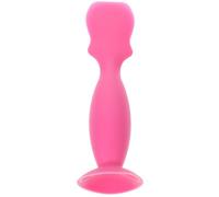 HOMOBABE Dog Wrinkle Cream Applicator Suction Base Flexible Silicone Tear Stain Paste Brush Travel Size Spatula for Dog Grooming Pet Care Tool in Hot Pink