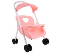 HOMOBABE Doll Stroller My First Dolls Pram Toy Stroller Decoration Play Game Lightweight Plastic Pink
