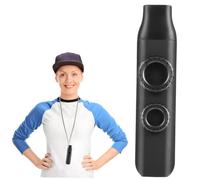HOMOBABE Double Hole Black Kazoo Musical Instrument with Replaceable Membranes and Accompaniment Feature, Made of ABS and Silicone, for Music Practice and Parties