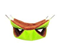 HOMOBABE Double Layer Plush Sugar Glider Hammock Warm Thicken Pet Hanging Bed Green Cozy Rest Nest for Animals for Squirrels and Sugar Gliders