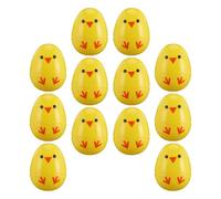 HOMOBABE Easter Eggs That Can Hold Surprises Chick Designed 12pcs Yellow Decorative -shaped Party Favour Pack for Festival Atmosphere and Home