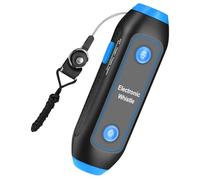HOMOBABE Electronic Referee Whistle with LED Sos Light and Flashlight, Handheld Coaching Whistle with Lanyard for Soccer Volleyball Outdoor Camping Safety, Blue, Battery Not Included