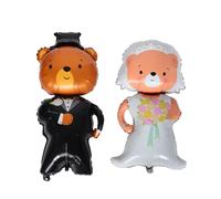 HOMOBABE Foil Balloon and Long-lasting Use Bear-shaped for Wedding 2pcs with Convenient Inflation and Valentine's Day Decoration for Proposals and Party Balloon Decor
