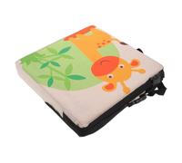 HOMOBABE Giraffe Booster Seat Cushion Breathable Linen Fabric Lightweight Portable Increasing Pad with Anti-Slip Straps Detachable Machine Washable for Dining Table and Study Chair