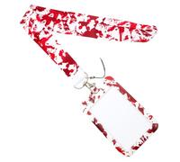 HOMOBABE Halloween Blood Pattern Lanyard Id Holder Wear Resistant Badge Holder with Neck Strap for Halloween Accessories and Gothic Style Fans