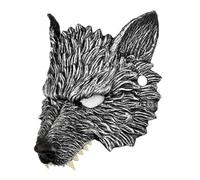 HOMOBABE Halloween Werewolf Mask Half Face Dress up Mask with Realistic Wolf Face Shape Pu Material for Men and Women Suitable for Halloween Party and Traditional Role Cosplay