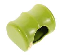 HOMOBABE Hamster Hideout: Small Animal Habitat Ceramic Bamboo Shaped Pet House Mice Cool Bed Cave Hut Cage Accessories Summer Bath House