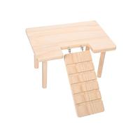 HOMOBABE Hamster Toy Wooden Platform Climbing Ladder, Wear-resistant Guinea Pig Ramp for Small Pets, Multi-functional Decorative Playstand for Chinchillas and Small Rodents