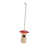 HOMOBABE Handcrafted Wood Mushroom Hummingbird Nesting House Garden Wall Ornament Birdhouse for Outdoor Decor
