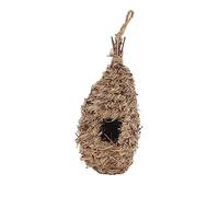 HOMOBABE Handmade Straw Woven Bird Nest Oval Shaped Nest Boxes for Birds Hanging Decorative Sleeping House for Garden Use