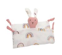 HOMOBABE Infant Cotton Muslin Security Blanket Breathable Soothing Blanket for Newborns Baby Animal Comforter Suitable for Sleep and Sensory Development