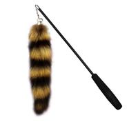 HOMOBABE Interactive Cat Teaser with Brown Leather Handle for Pet Cats, Designed to Increase Exercise and Activate Hunting Instincts, for Playing Together at Home