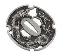 HOMOBABE Japanese Fitting Tsuba Guard for Wakizashi with Engraved Dragon Design, Metal Material, Improved Balance and Stable Installation, for Restoration and Cultural Exhibitions