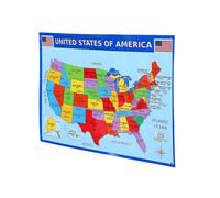 HOMOBABE Laminated Usa Wall Map for Classroom and Bedroom Decoration, Educational Map of America for Geography Studies, Sturdy America Poster for School and Home Use