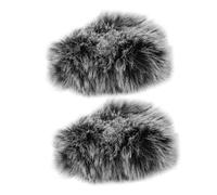 HOMOBABE Lapel Microphone Wind Muff 2Pcs, Short Fur Fleece Windshield Cover for Lavalier Mic, Universal Noise-Cancelling Mic Protector for Field Use