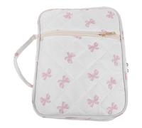 HOMOBABE Large Bible Cover Case for Women with Handle and Zippered Closure, Portable White Polyester Bible Study Bag Featuring Roomy Compartments and Wearresistant Quilted Design