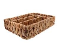 HOMOBABE Large Rectangular Hyacinth Woven Cutlery Basket Multi-functional Storage Easy to Clean Stylish Practical Kitchen Organizer for Drawer