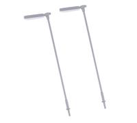 HOMOBABE Luminous Street Lamp Model Stable Flat Bottom for DIY Mini House Accessory 1:87 Scale 2pcs with Steel Silver Lampposts and Small Outdoor Decor