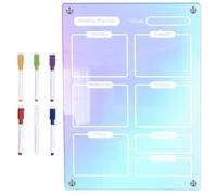 HOMOBABE Magnetic Acrylic Dry Erase Memo Board Set for Weekly Planning with Erasable Surface and to-do List Feature, Assorted Colour Board Suitable for Home and Office Use