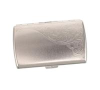 HOMOBABE Metal Cigarette Case Retro Style for Men and Women with Waterproof and Antipressure Structure, Silver Portable Cigarette Box Holder with Spring Clip Open for Outdoor and Hiking