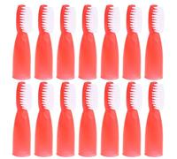 HOMOBABE Mini Prison Toothbrush 20pcs Portable Prison Toothbrush rigorous Testing Finger Sleeve Design red Plastic for prisons and Psychiatric Hospitals