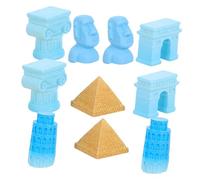 HOMOBABE Miniature Famous Building Figurine Resin Architectural Models for Fairy Garden Micro Landscape and Dollhouse Decor Includes Pyramid Leaning Tower Moai Statue Roman Column and