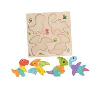 HOMOBABE Montessori Wooden Animal Puzzle for Sensory Shape Matching Game Cognitive Development Educational for Boys and Enhances Fine Motor Skills and Logical Thinking