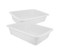 HOMOBABE Pack of 2 Plastic Laboratory Trays, 13.8 x 9.8 Inches, Leak-Proof, Chemical Experiment Tray for Laboratory Organisation and Storage