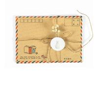 HOMOBABE Paper Envelopes with Beautiful Printing Design 8pcs Khaki Retro Style Greeting Card Envelopes to Protect Documents for Letters and Invitations for Scrapbooking and Gift Presents