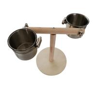 HOMOBABE Parrot Resistant Bird for and Stand Medium-sized with Small Birds Hanging Bridge Playset and Food Basin, Bite Stainless Rack, Space Saving Design for Parrots