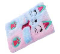 HOMOBABE Plush Diary Notebook Cartoon Notebook for Students 8.45x6.29x0.79in Portable Easy to Carry Charming Aesthetic Creative Plush Cat Pattern Cover for Educational Institutions