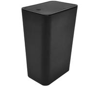 HOMOBABE Portable Household Trash Can with Pop-up Lid, Black Plastic Waste Bin for Kitchen and Bathroom Organizing, Design with Lid for Stylish and Elegant Storage