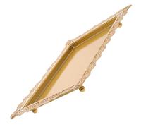 HOMOBABE Rectangular Iron Food Display Tray with Creative Design and Golden Finish for Organizing Fruit and Serving Guests at Friends Parties