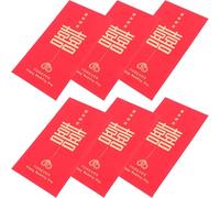 HOMOBABE Red Envelopes for Weddings and Festivals Paper Money Envelopes Chinese Style 6pcs with Wishes of Fortune and Prosperity, Decorative Red Packet for Wedding Gift Giving