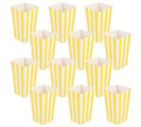 HOMOBABE Reusable Popcorn Boxes Made of Yellow Paper 12pcs Simple Popcorn Boxes for Party Favor for Movie Theater and Home Parties