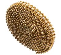 HOMOBABE Rhinestone Chain Applique for Garment Decorative Use, 1.3cm Wide Plastic Staircase Shaped Belt Embellishment, 2 Yards Pack, Modern Luxurious Style for Sewing Crafts