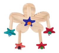HOMOBABE Rotatable Wooden Bird Perch Stand for Parakeets Multi-use Ferris Wheel Bird Cage Toy for Macaws to Reduce Boredom