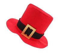 HOMOBABE Santa Holiday Top Hat for Adults with Gold Buckle Band Lightweight Comfortable Red Christmas Cap Unisex Festive Party Accessory for Xmas and Year Celebration