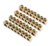 HOMOBABE Screw Terminal Block Connector 8 Hole Ground Bar 4 Pcs with Copper, High Strength and Sturdy and Electrical Wire Screw Terminals for Industrial Wiring Ground Circuit Applications