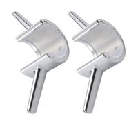HOMOBABE Shower Bar Hook 2pcs ABS Clasp No Drill Bathroom Mount for Small Spaces Silver Finish