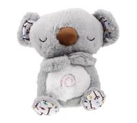 HOMOBABE Sleep Soother Plush Bear Breathing Effect Sound Machine for Boy Girl and Grey Cuddly Soft Adaptive Music Volume Washable Easy Maintenance