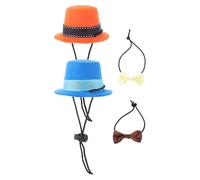 HOMOBABE Small Animals Bow Tie Pet Hat Comfortable Polyester Hat 3.34x3.34x1.97in Easy to Put and Take off Stylish Gentlemanly Style Holiday for Chinchilla and Hamsters