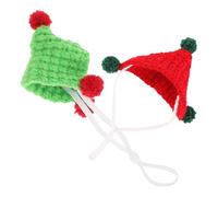 HOMOBABE Soft Knitted Triangle Hats Easy Fit and Comfortable Yarn Material 2pcs Cute Guinea Pig Outfits Pet Clothing Hats for Small Pets and Hamsters for Dress and Cosplay