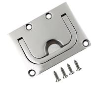HOMOBABE Square Flush Ring Pull Handle Stainless Steel Boat Hatch Latch Marine Hatch Latch Modern Design Direct Replacement for Closet Door and Dresser 2.99x2.24x0.79inch