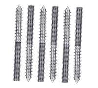 HOMOBABE Stainless Steel Double End Screw, Hex Socket Self-Tapping Bolt, 6Pcs Pack, Silver, for Furniture Mounting and Large-Span Steel Structure, Bridges