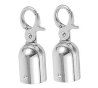 HOMOBABE Stainless Steel Rope End Stopper Cord End Cap with Hook for Stanchion Post Guardrail Safety Barrier Rope Fittings 2Pcs