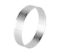 HOMOBABE Stainless Steel Tart Ring Mold Non Stick Baking Tool for Fruit Pies Quiches Mousse Desserts Heat Conductive Cake Ring for Even Baking and Easy Cleaning