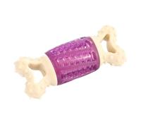 HOMOBABE Sturdy Purple Bone Shape Dog Chew with Built-in Whistle Plastic Squeaky Pet for Aggressive Chewers Interactive Dog to Reduce Boredom