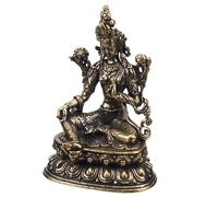 HOMOBABE Tara Bright Classic, Decor Home and Office Appearance Retro Brass Buddha Statue Figurine with Vivid Sculpture for Spiritual and Feng Shui Enthusiasts