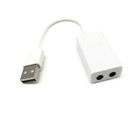 HOMOBABE Usb Virtual Channel Sound Card Adapter for Notebooks and Laptops Plug Play Audio with Cable White Compatible with Headphones and Speaker Systems